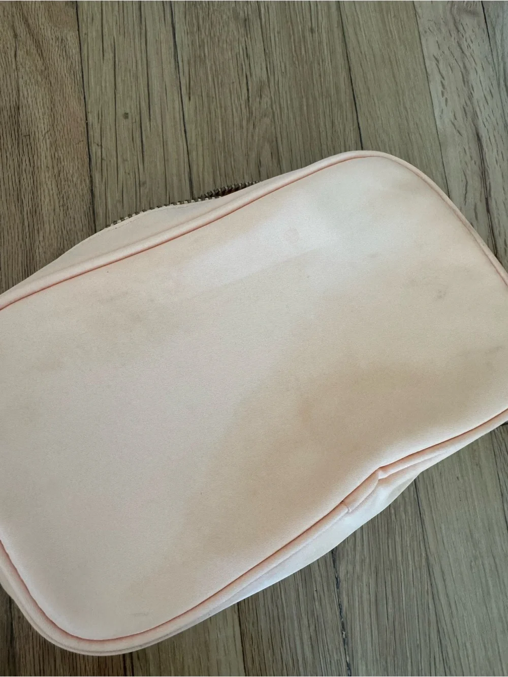 Stoney Clover Lane Light Orange Peach Glitter Glam Makeup Bag